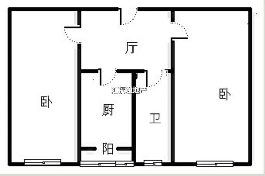金属器件厂住宅小区2室1厅1卫户型图