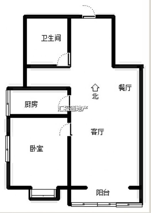 水岸花城1室1厅1卫户型图