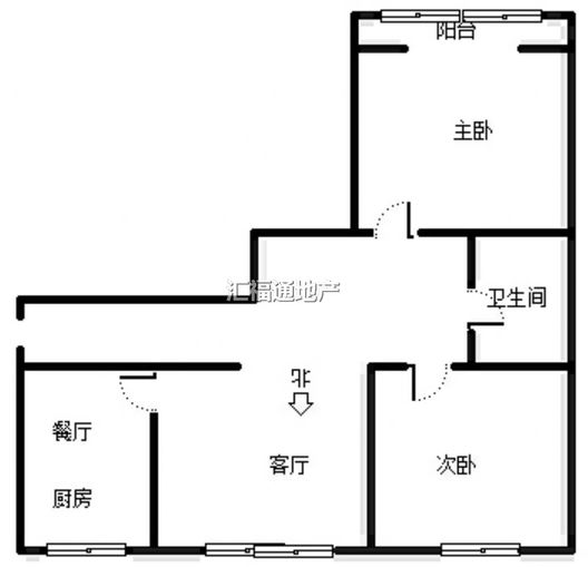北新家园（锦绣范阳）2室1厅1卫户型图