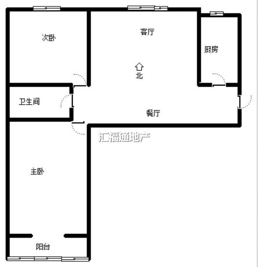 水岸花城2室2厅1卫户型图