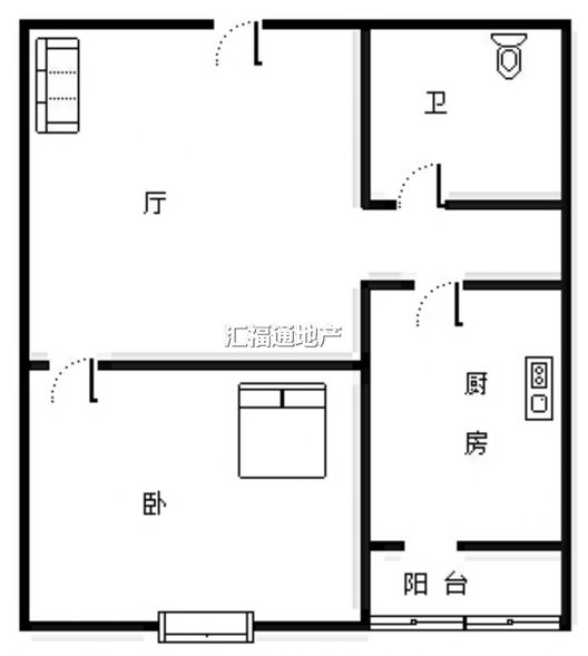 天保郦景1室1厅1卫户型图