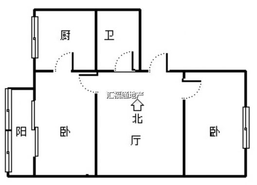 汇元尚品2室1厅1卫户型图