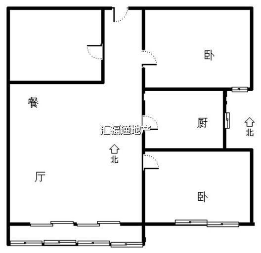 翡翠滨江2室2厅1卫户型图