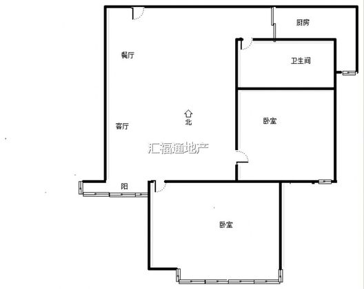 润卓天伦湾2室1厅1卫户型图