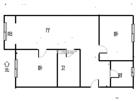 惠友橙园2室2厅1卫户型图