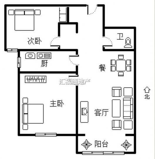 K2狮子城2室2厅1卫户型图