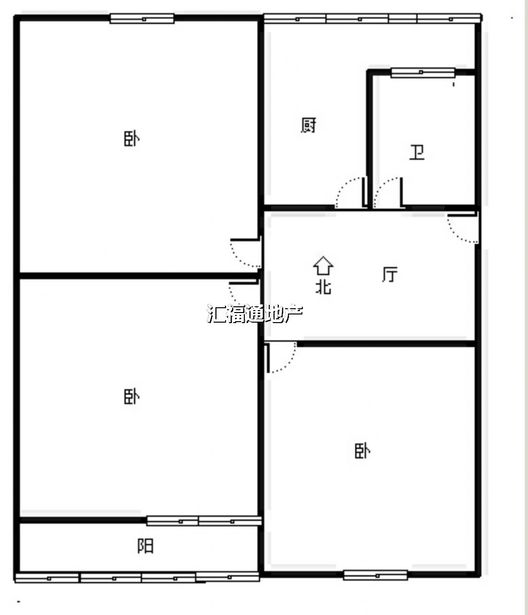 地质总局南院3室2厅1卫户型图