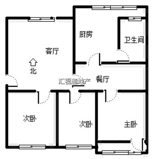 金正小区3室2厅1卫户型图