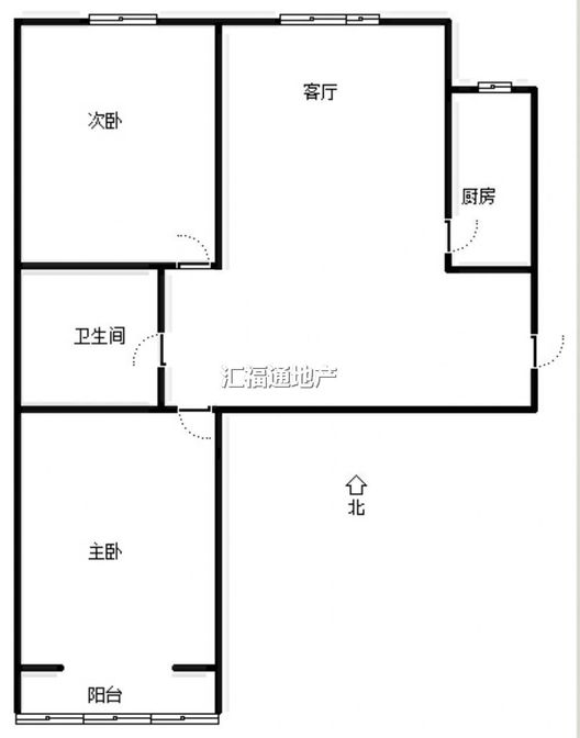水岸花城2室2厅1卫户型图