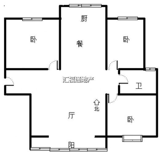 天伦湾一期3室2厅2卫户型图