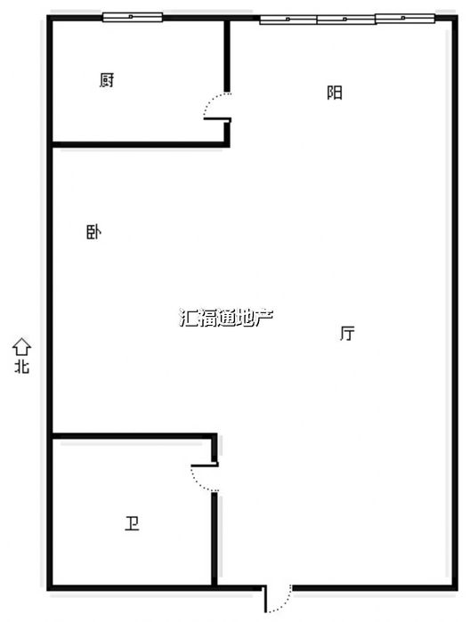 名流美域1室1厅1卫户型图