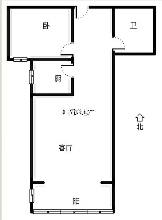 花溪渡1室1厅1卫户型图