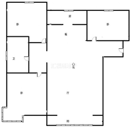 K2狮子城3室2厅1卫户型图