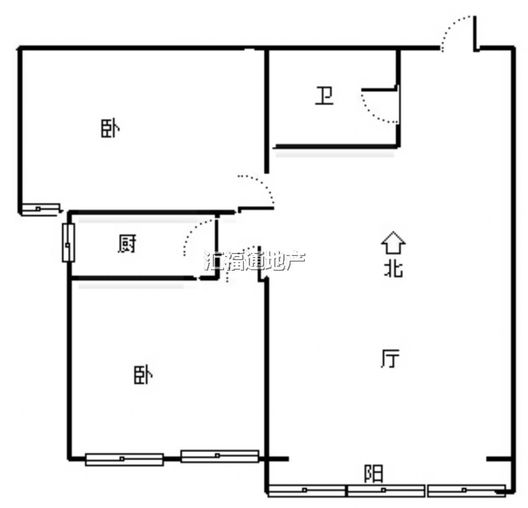 公园壹号2室1厅1卫户型图