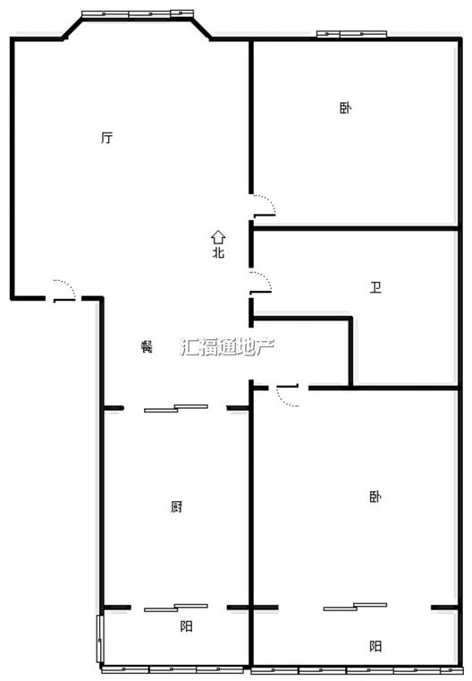 绿茵家园2室2厅1卫户型图