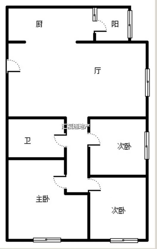翡翠滨江3室2厅1卫户型图