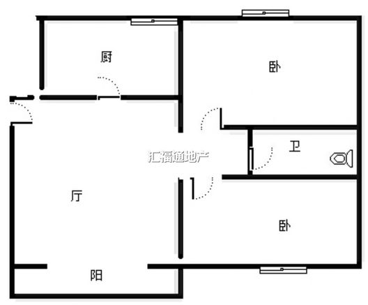 唐人花园2室2厅1卫户型图