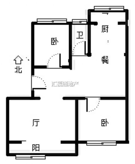欣欣庄园2室2厅1卫户型图