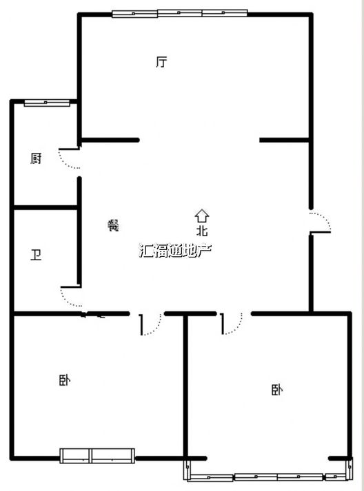 华泰豪庭2室2厅1卫户型图