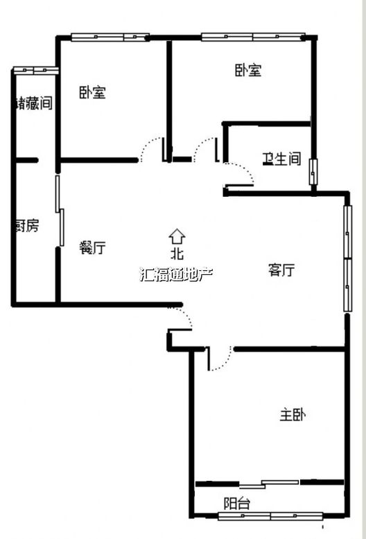 天伦湾一期3室1厅1卫户型图
