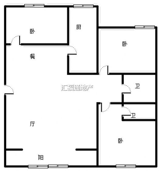 唐人花园3室2厅2卫户型图