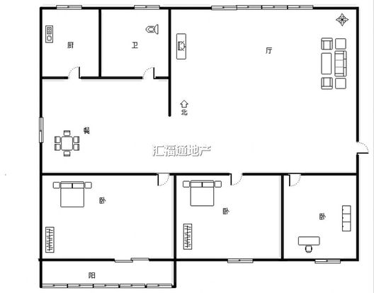 双塔中学小区3室2厅1卫户型图