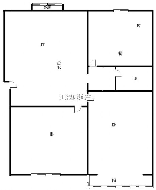 鹏润四季花园2室2厅1卫户型图