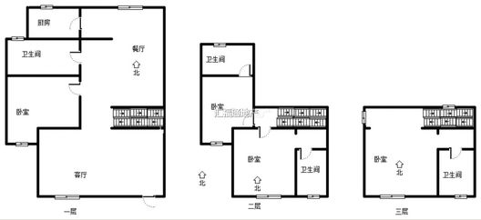 西京都高尔夫别墅4室3厅3卫户型图