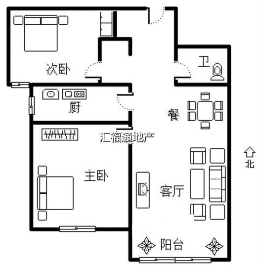 K2狮子城2室1厅1卫户型图