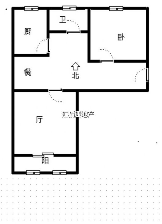联育中学小区1室2厅1卫户型图