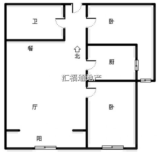 香港豪庭2室1厅1卫户型图