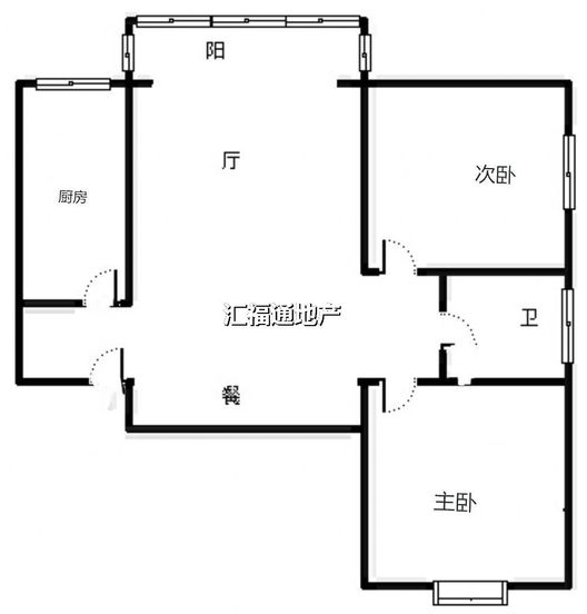 翡翠城（涿郡东区）2室2厅1卫户型图