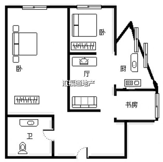 公园壹号2室1厅1卫户型图