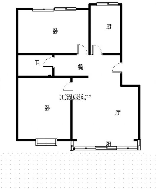 鹏润四季花园2室2厅1卫户型图