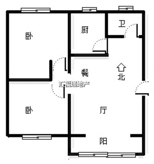 唐人花园2室2厅1卫户型图