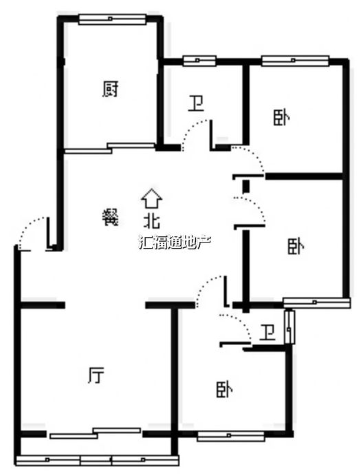 中国银行家属院3室2厅2卫户型图