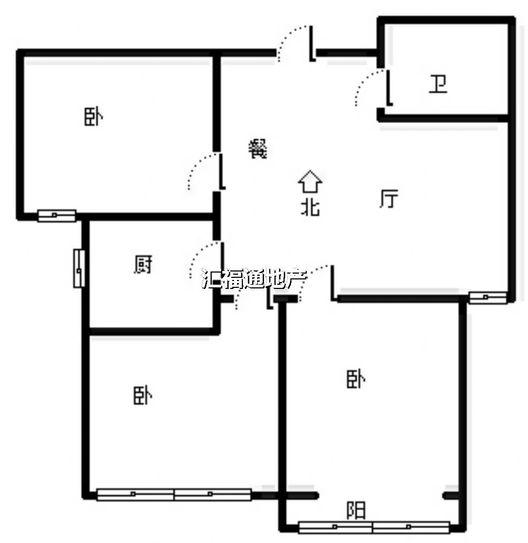 联合七号院3室1厅1卫户型图