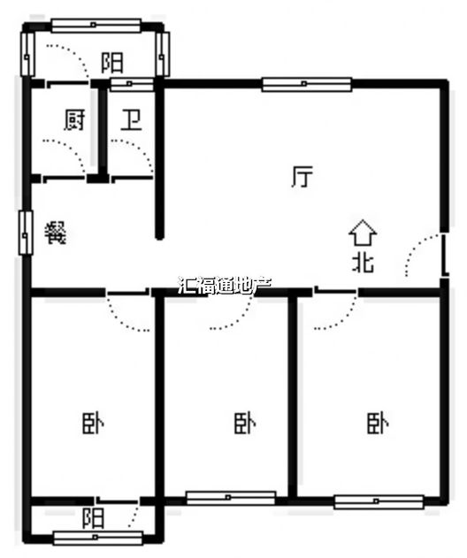 双塔中学小区3室2厅1卫户型图