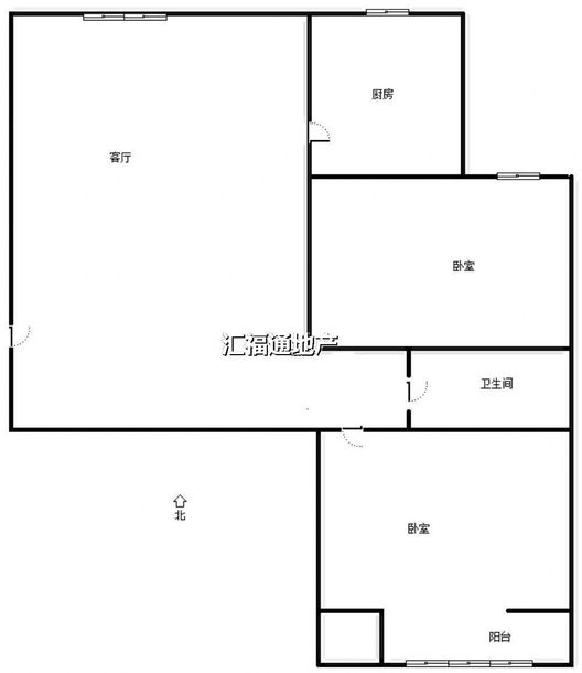 金阳瑞景2室1厅1卫户型图