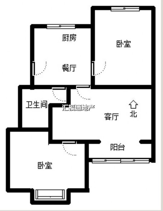 水岸花城2室1厅1卫户型图