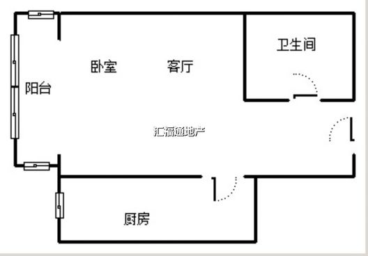 名流一品1室1厅1卫户型图