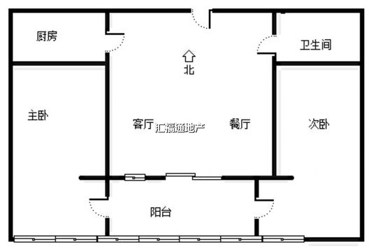 物资局小区2室1厅1卫户型图