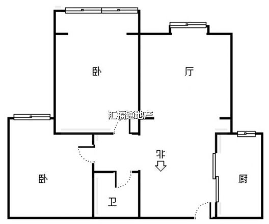 名流美域2室1厅1卫户型图