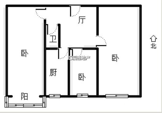 团结小区2室1厅1卫户型图