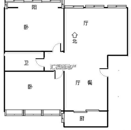 天保绿城2室2厅1卫户型图