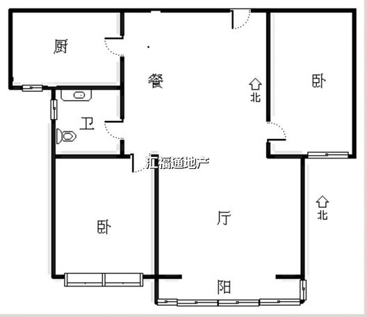 润卓天伦湾2室2厅1卫户型图