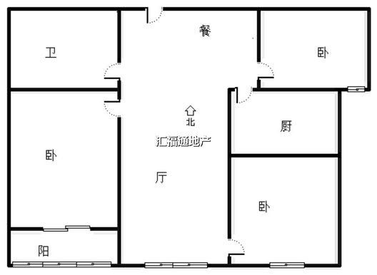 新星小区二期3室2厅1卫户型图