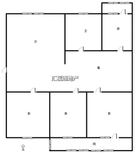 欣欣庄园3室2厅1卫户型图