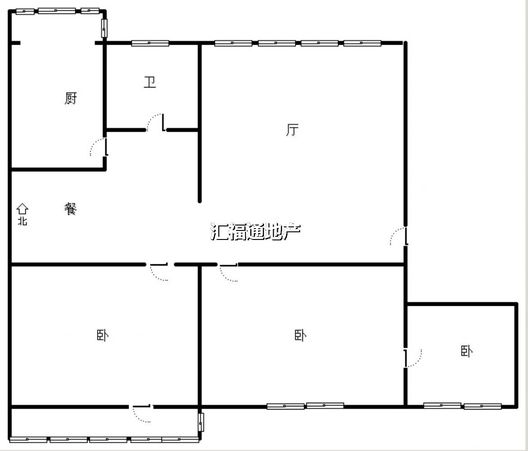 双塔信用社家属院3室2厅1卫户型图