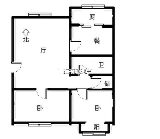 清凉寺居民小区2室2厅1卫户型图